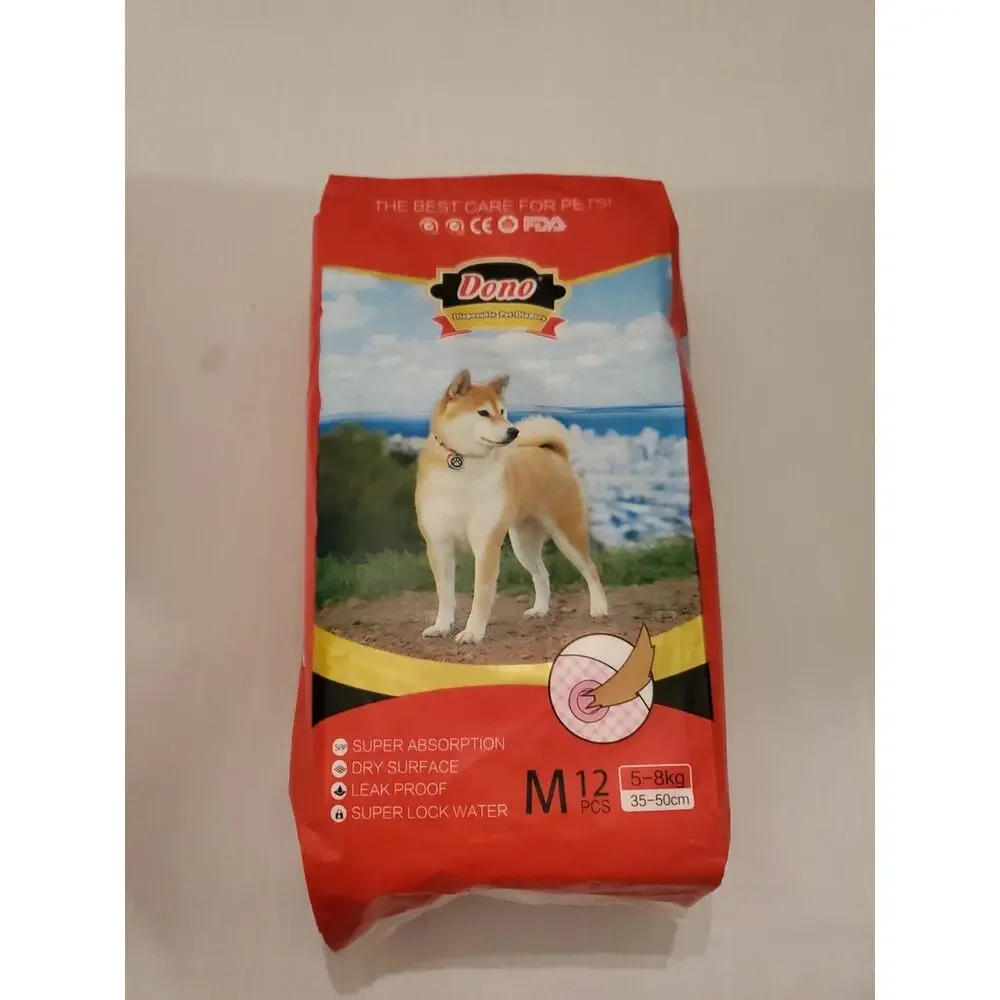 Dono Disposable Pet Diapers for Dogs | 12 pack Medium NEW